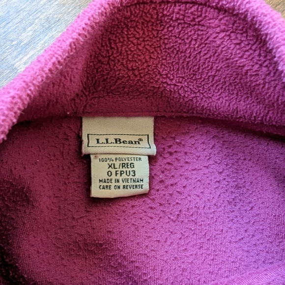 L.L.Bean Pink Pullover Fleece Base layer XL - Picture 3 of 6